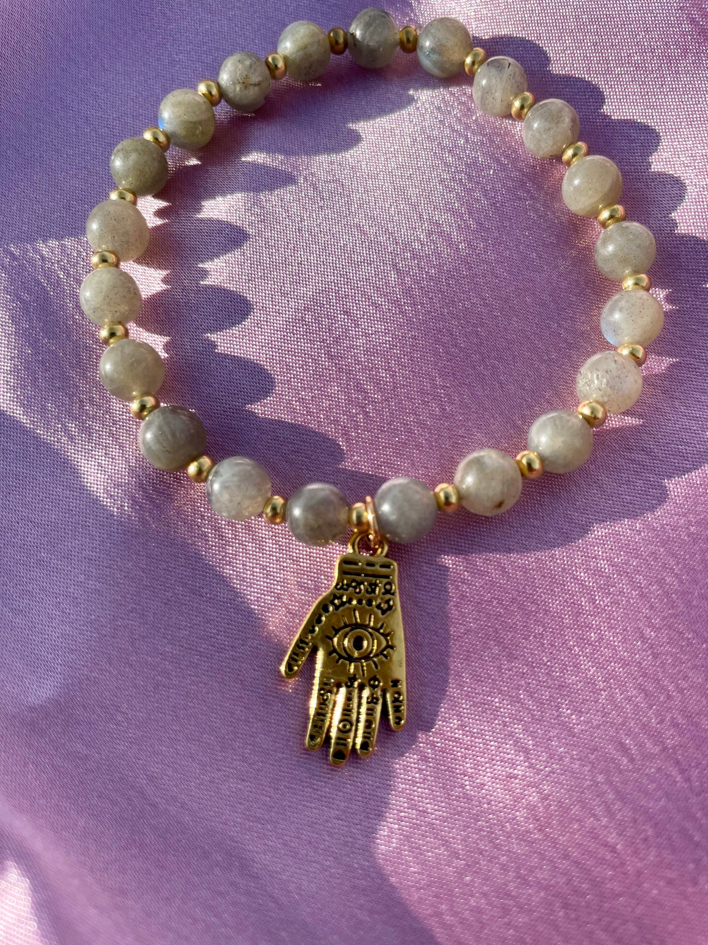 Labradorite Crystal Charm Bracelet